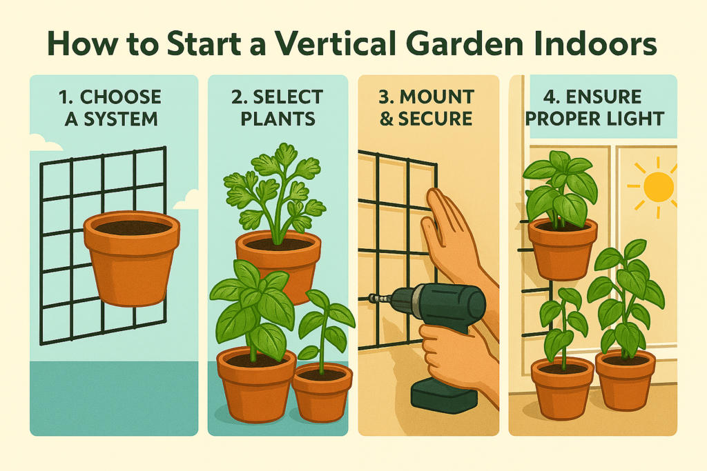 How to Start a Vertical Garden Indoors Steps